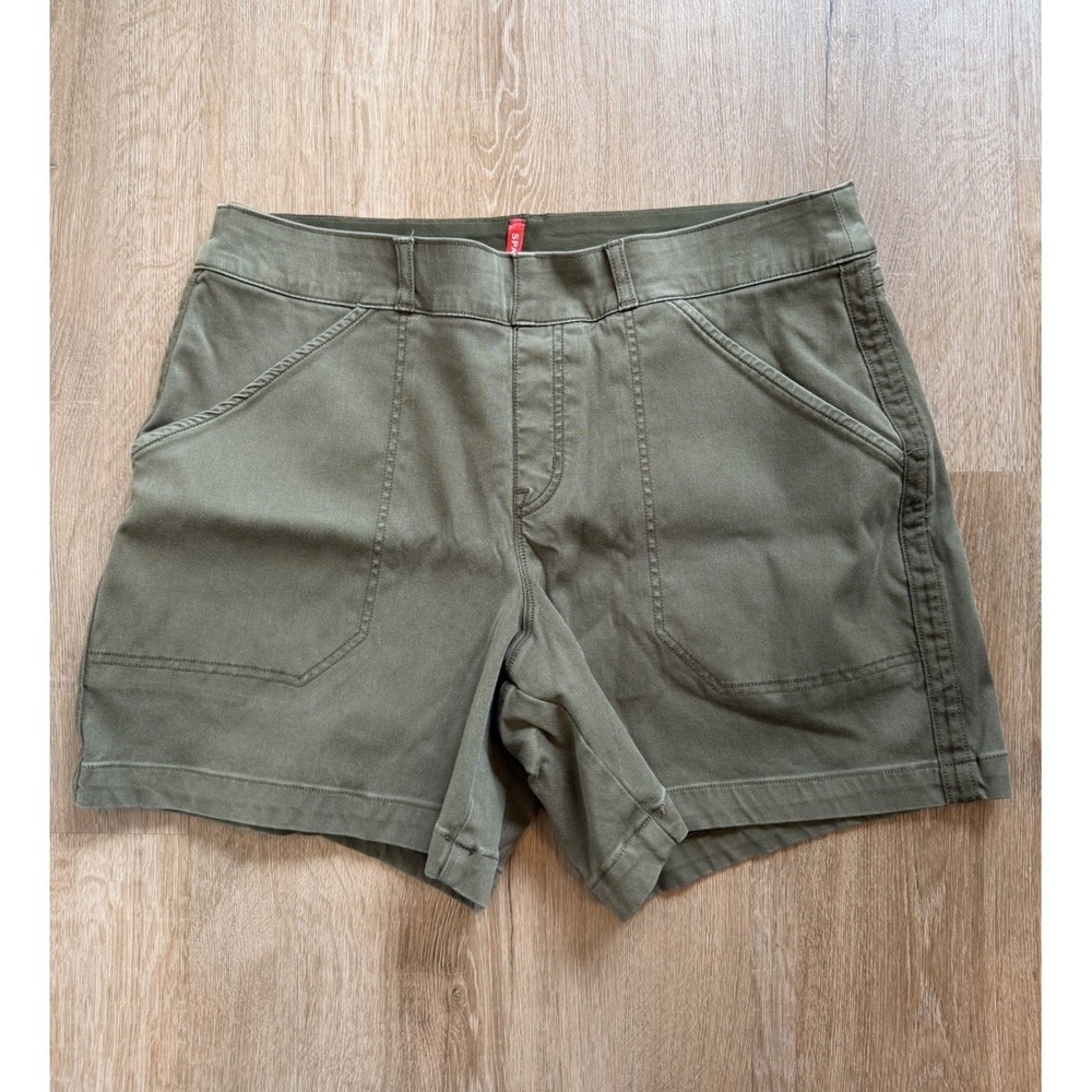 SPANX Women's Army Green Stretch Utility Shorts Size XL Shaping Pull On